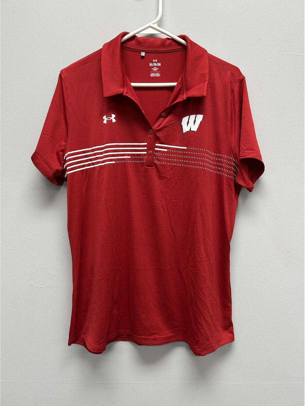 Under Armour Wisconsin Badgers Red Polo Shirt